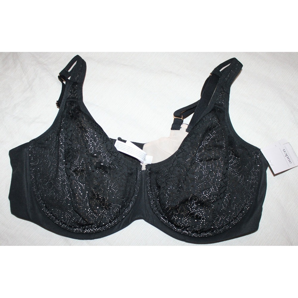 Ladies plus size NWT Black colored bra by AUDEN size 46D